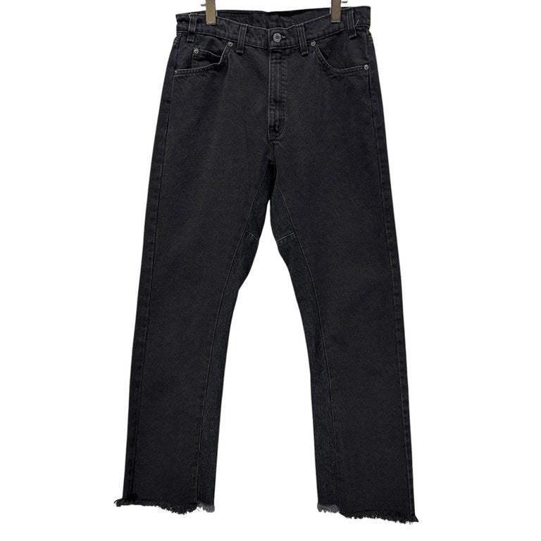 CHANGES 24AW LOOM exclusive REMAKE REGULAR FIT DENIM PANTS VINTAGE LEVI’S JEANS ヴィンテージリーバイス505ブラックデニムリメイク再構築カットオフフリンジパンツ ボトムス