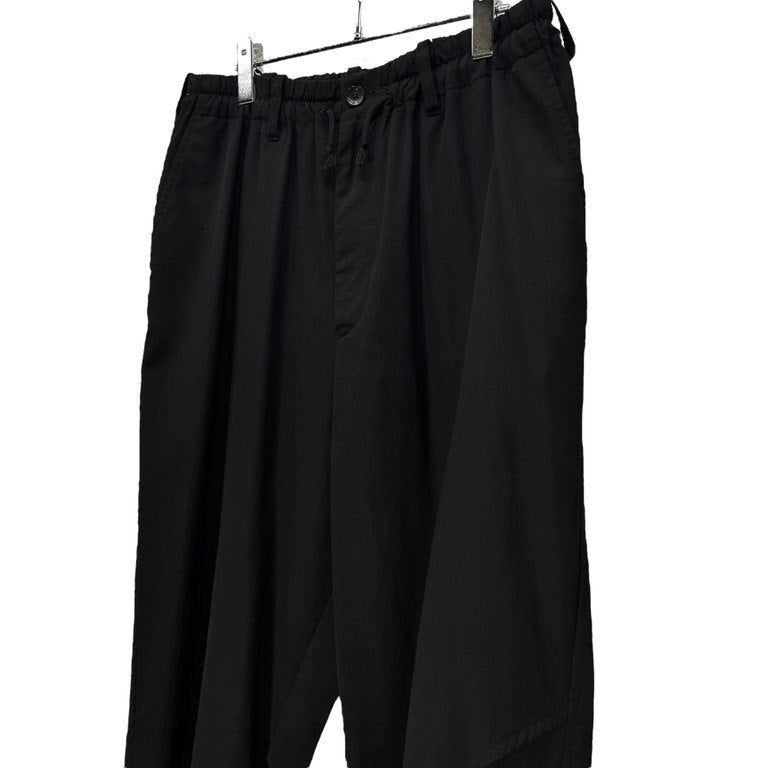 Yohji Yamamoto Pour Homme 17AW ウールギャバジンワイドテーパードイージーパンツ 膝あきゴムパンツ HK-P28-100 シワギャバ ボトムス 定価60,480円 ヨウジヤマモトプールオム メンズ