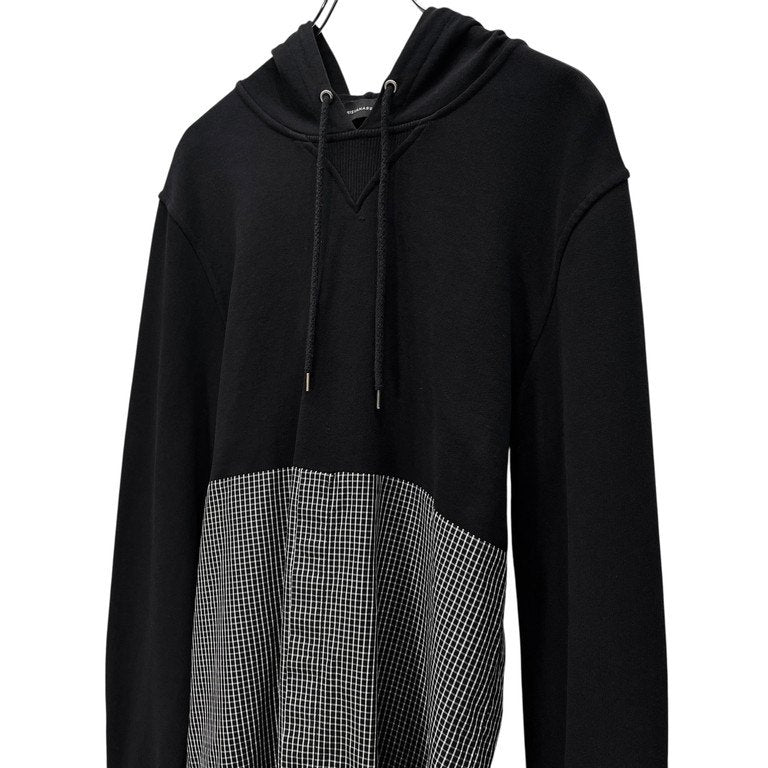 KRIS VAN ASSCHE 14SS ギンガムチェックシャツ切替スウェットパーカー フーディ トップス Archive クリスヴァンアッシュ メンズ