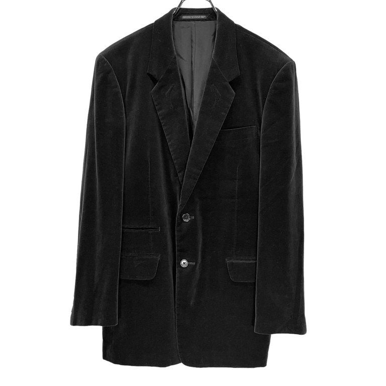 Yohji Yamamoto COSTUME D'HOMME コットンベロアラペルデザインセットアップスーツ 2Bテーラードジャケット 1タックテーパードパンツ スラックス トラウザーズ ヨウジヤマモト コスチュームドオム メンズ