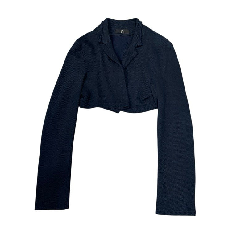 Y's コットンパイルボタンレスショートジャケット ブルゾン コート アウター Yohji Yamamoto Femme ヨウジヤマモトファム ワイズ レディース