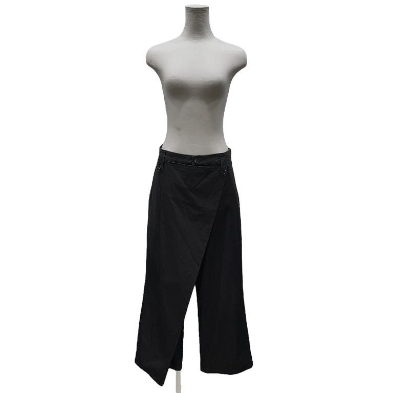 Yohji Yamamoto +NOIR コットンギャバジンフロントラップワイドサルエルパンツ ボトムス Femme Y's ヨウジヤマモト プリュスノアール ワイズ レディース