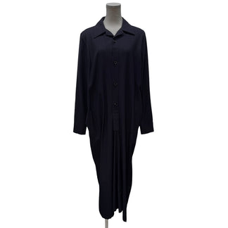 MICHIKO by Y's ウールレーヨンギャバジンオープンカラープルオーバーロングシャツワンピース トップス アウター Yohji Yamamoto Femme ミチコ バイ ワイス ヨウジヤマモトファム レディース