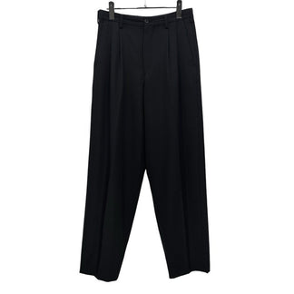 Yohji Yamamoto Pour Homme ウールギャバジン2タックテーパードパンツ スラックス トラウザーズ Archive 80s 90s 丸文字ロゴ 初期 ボトムス ヨウジヤマモトプールオム メンズ