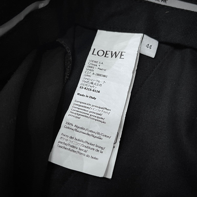 LOEWE Wide-Cut Belted Low-Crotch Trousers コットンギャバジンワイドカットロークロッチベルテッドパンツ サルエル トラウザーズ ペインター ボトムス スラックス ベルト ロエベ メンズ