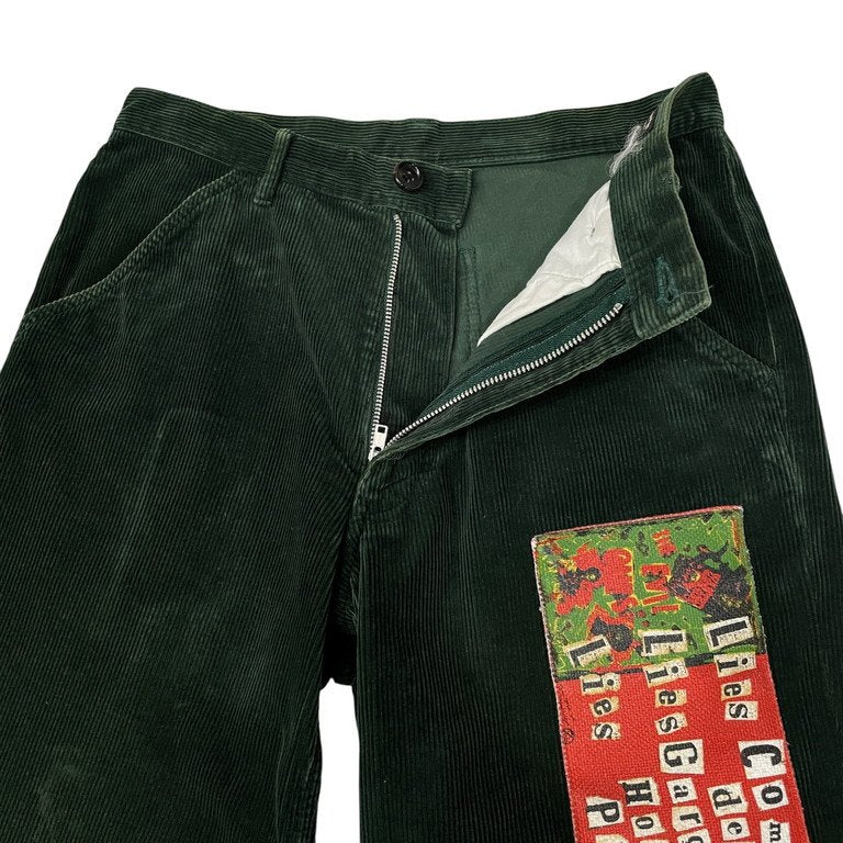 COMME des GARCONS HOMME PLUS 08AW ニーパッチコーデュロイテーパードパンツ Archive 00s Time for Magic Rebel with a cause タイムフォーマジック Jamie Reid ジェイミーリード ボトムス コムデギャルソンオムプリュス メンズ