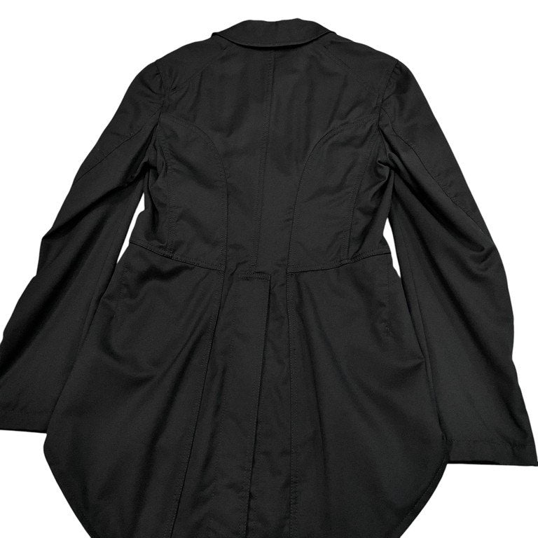 BLACK COMME des GARCONS ウールギャバジン燕尾2Bテーラードジャケット スタンドカラー スワロウテイル ブレザー コート アウター ブラック コムデギャルソン メンズ レディース ユニセックス