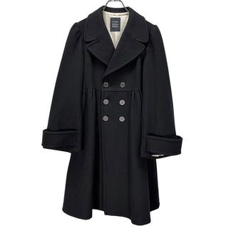 LIMI feu ウールメルトンボリュームギャザーダブルブレストロングコート ジャケット ブルゾン アウター Yohji Yamamoto Femme リミフゥ ヨウジヤマモト レディース