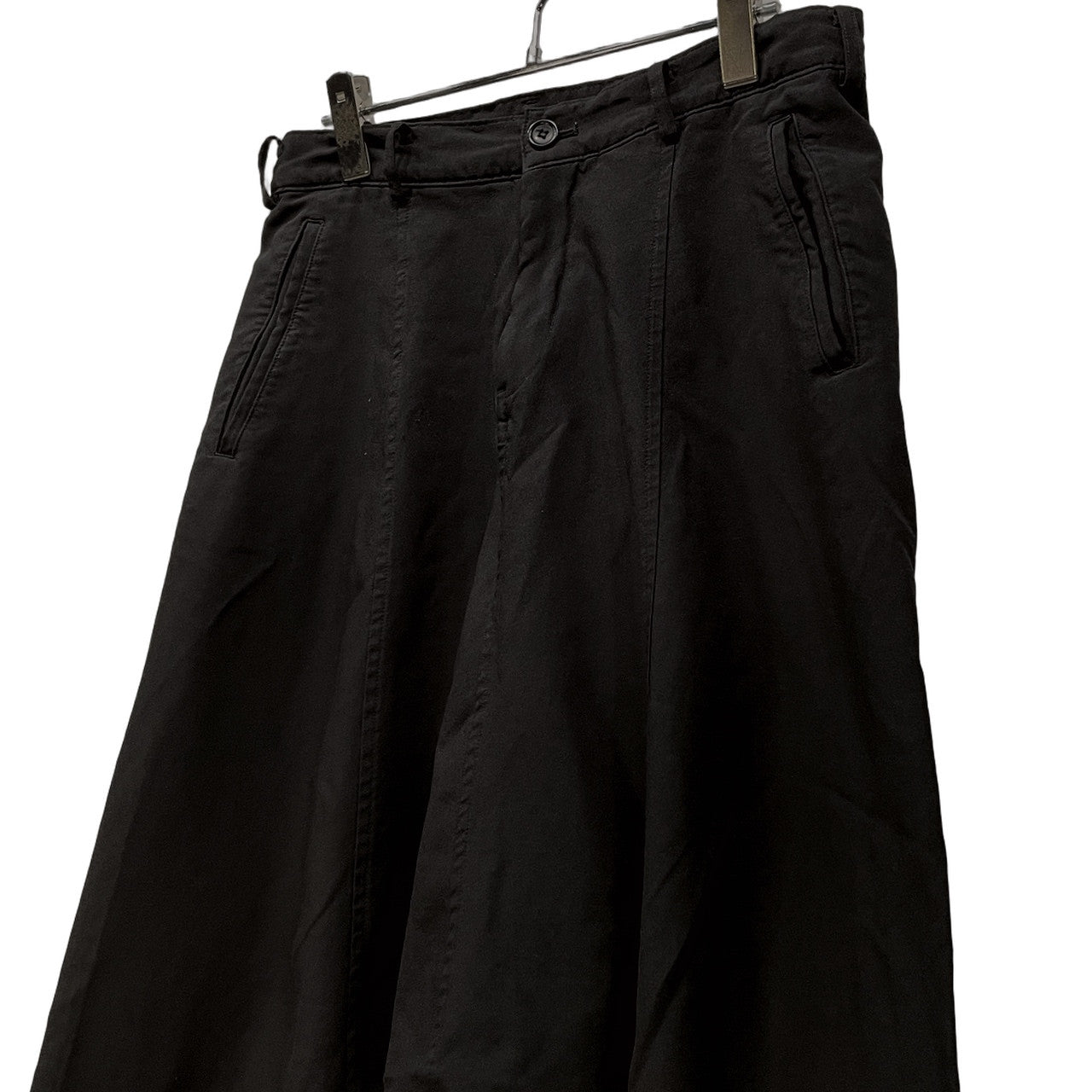 BLACK COMME des GARCONS ポリエステル特殊加工クロップドサルエルパンツ ボトムス 縮絨 ブラック コムデギャルソン メンズ レディース ユニセックス