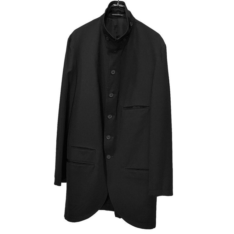 Yohji Yamamoto Pour Homme 20SS ウールギャバジン6Bストラップスタンドカラー燕尾ロングテーラードジャケット HN-J45-100