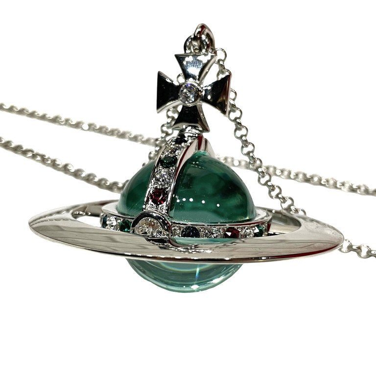 Vivienne Westwood GIANT 3D ORB PENDANT MINT GREEN Worlds End Limited ジャイアントオーブペンダント ネックレス ワールズエンド限定 ミントグリーン シルバー 定価82,500円 ヴィヴィアンウエストウッド メンズ レディース