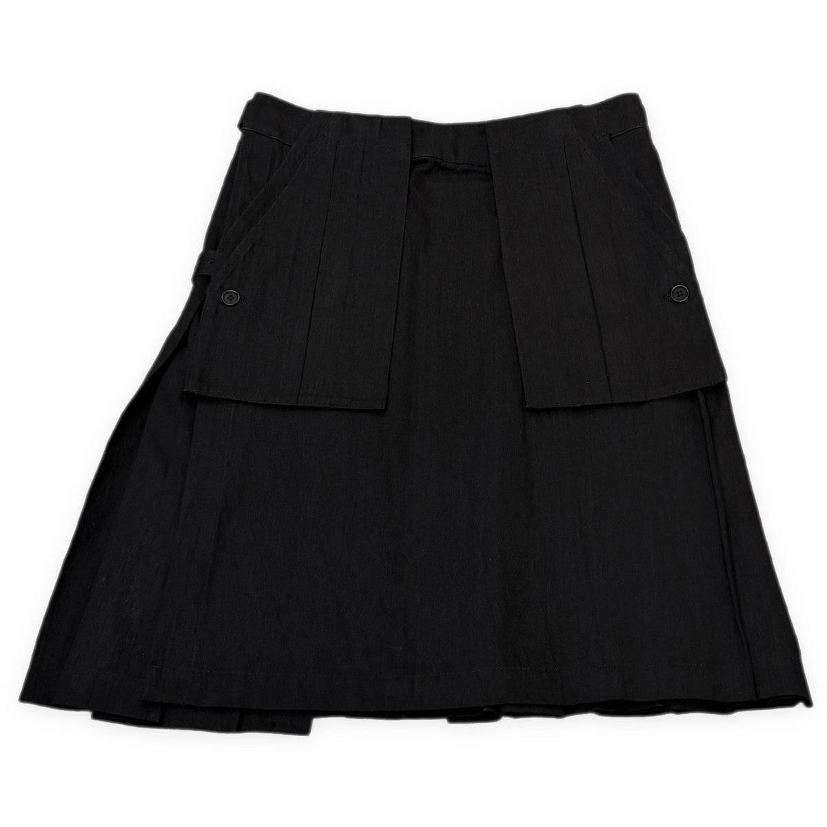 Yohji Yamamoto Pour Homme 16AW ブラックデニム手織りプリーツキルトスカート 巻き ボトムス パンツ Archive ヨウジヤマモトプールオム メンズ