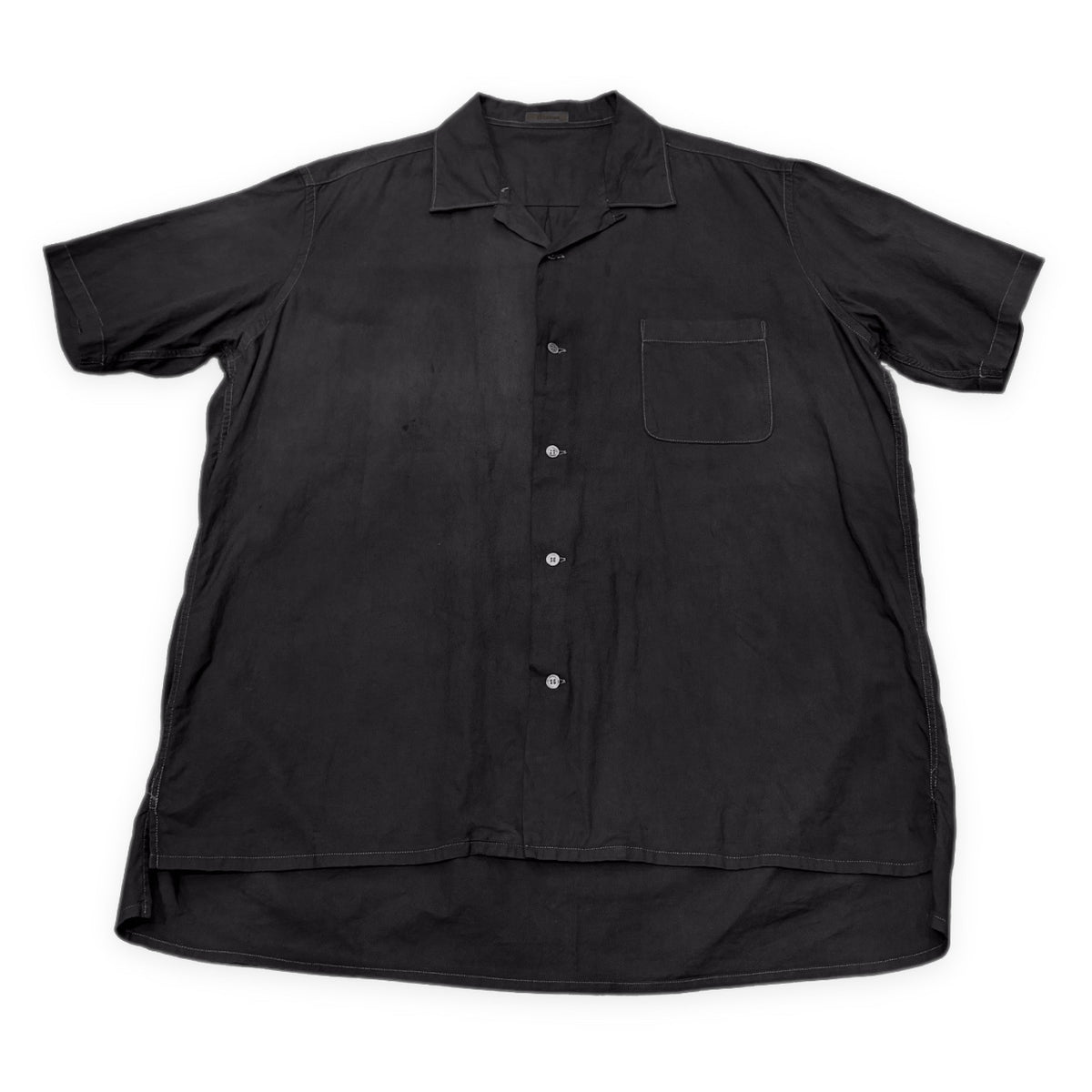 Y's for men 製品染めオープンカラーシャツ 半袖 開襟 ブラウス トップス Archive 90s Yohji Yamamoto Pour Homme ワイズフォーメン ヨウジヤマモトプールオム メンズ