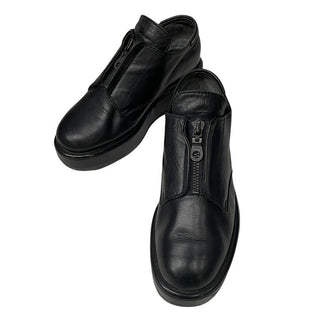 Yohji Yamamoto +NOIR カーフレザーボリュームソールフロントジップブーツ シューズ 厚底 短靴 クツ ヨウジヤマモト プリュスノアール レディース