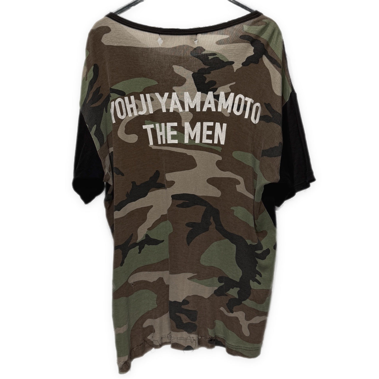 Yohji Yamamoto Pour Homme 10AW THE MEN 4.1 2010 TOKYO 迷彩切り替えバックロゴプリントカットソー Tシャツ Tee T-shirt カモフラージュ柄 半袖 Archive ヨウジヤマモトプールオム メンズ