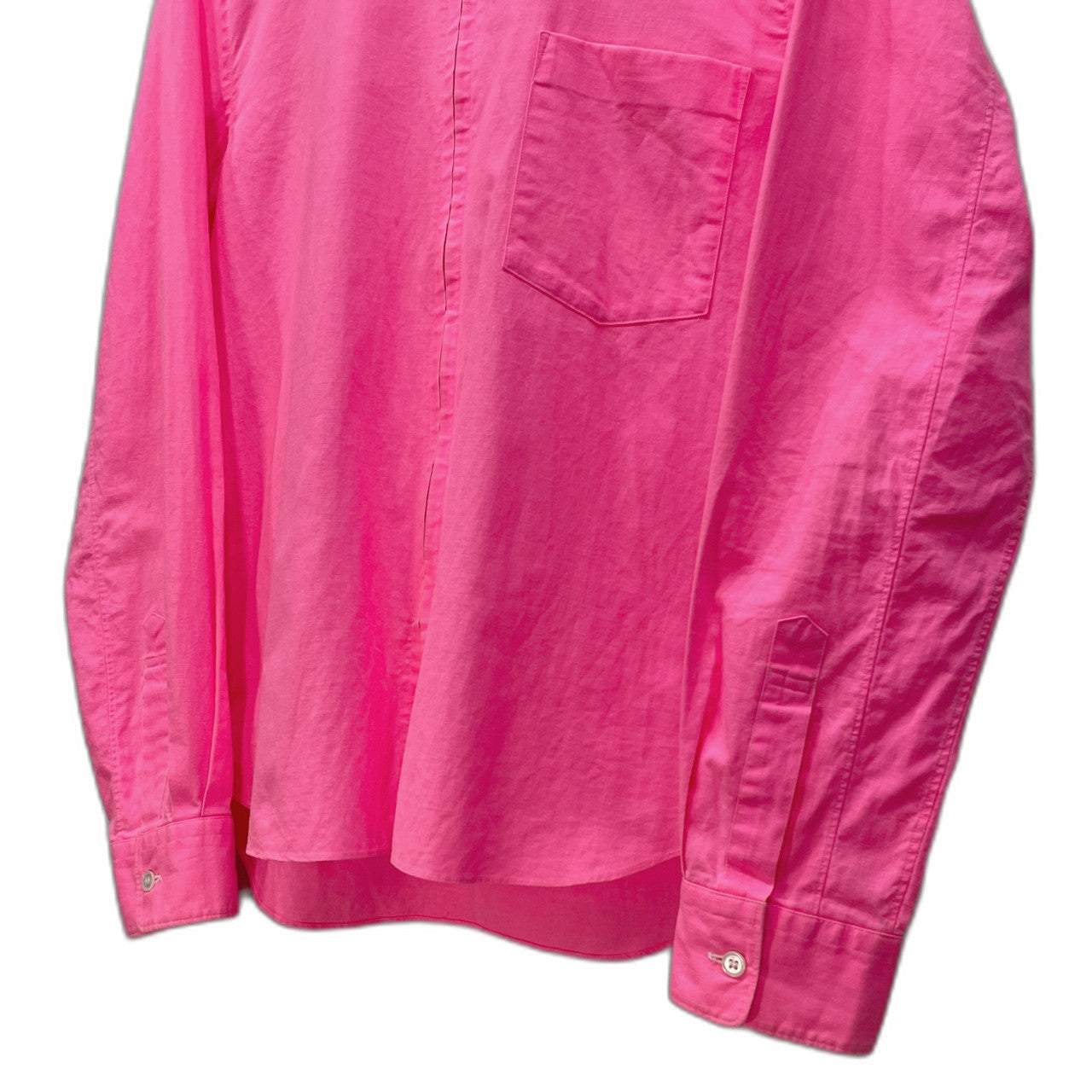 COMME des GARCONS HOMME PLUS 02SS 蛍光ピンクレギュラーカラージップアップコットンシャツ Archive トラッドの破壊 Destruction of the trad 蛍光期 ブラウス トップス コムデギャルソンオムプリュス メンズ