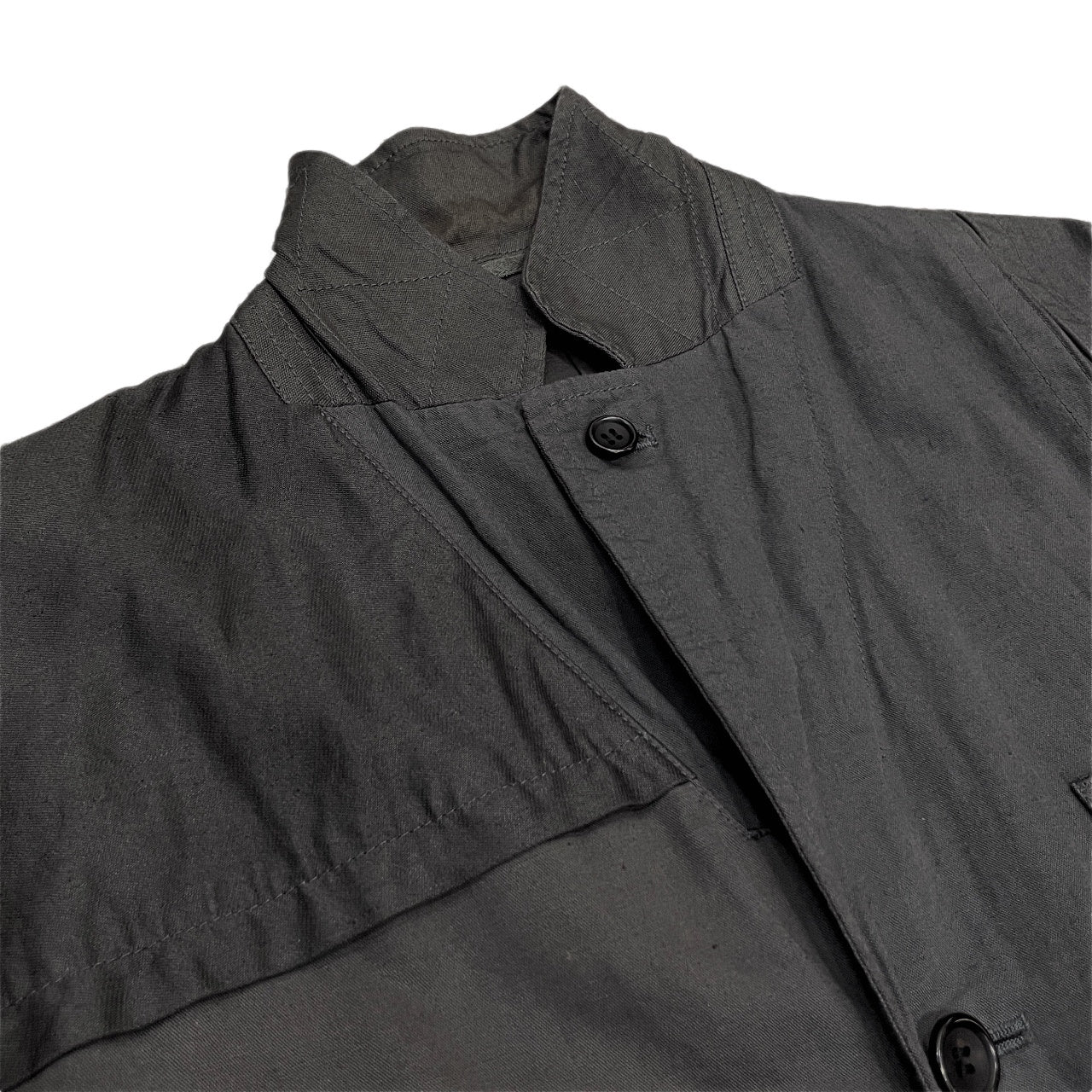 COMME des GARCONS HOMME 21SS コットンリネン製品染め切替パッチワークジャケット ブルゾン コート アウター コムデギャルソンオム メンズ