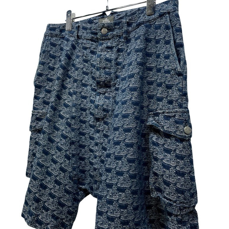Vivienne Westwood MAN 21SS オーブ柄ジャカードデニムサルエルカーゴハーフパンツ ショート ショーツ ボトムス 総柄 ヴィヴィアンウエストウッド マン メンズ