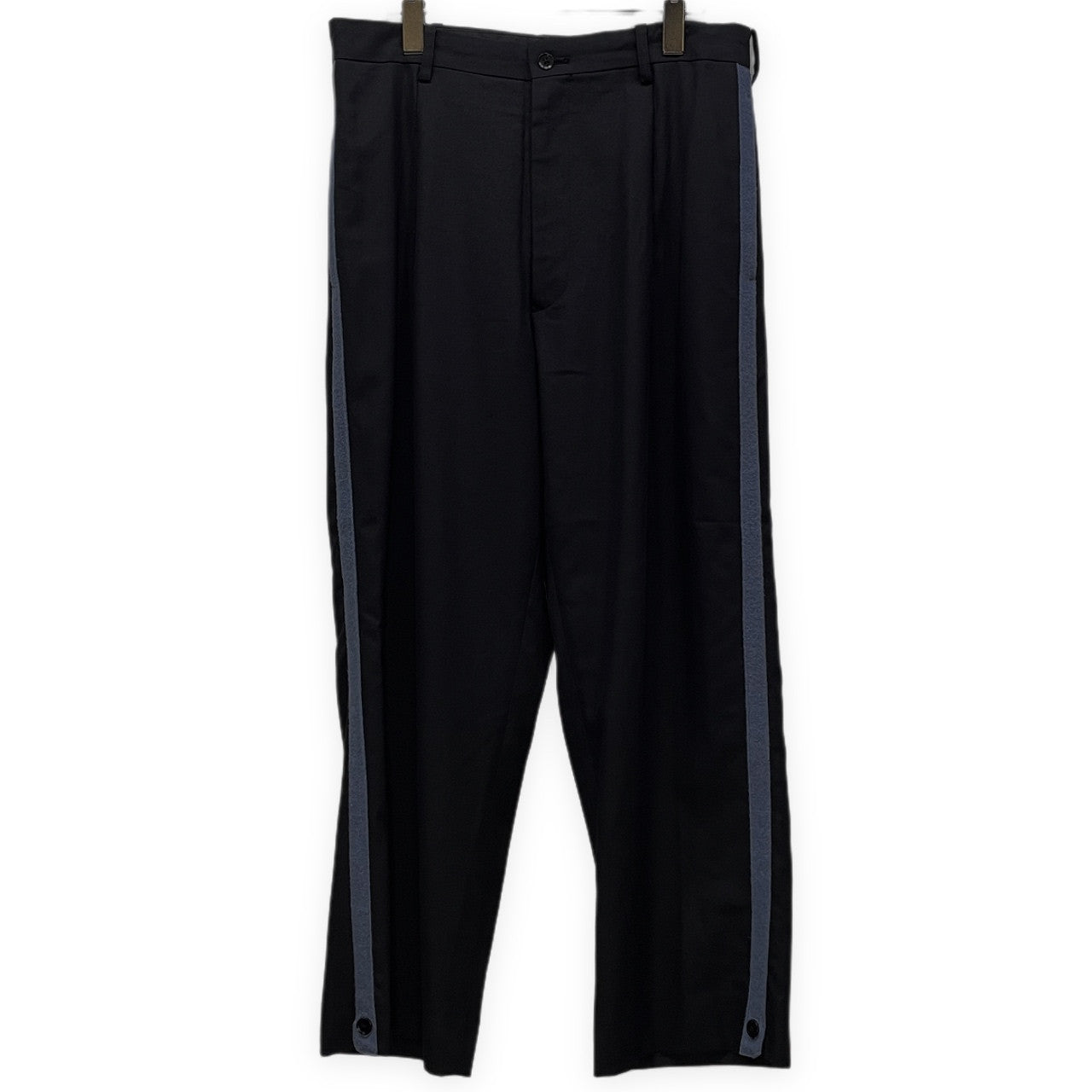 Yohji Yamamoto Pour Homme 01AW ウールギャバジン1タック裾ボタンサイドラインパンツ 側章 脇テープ Archive ギャングスター期 ボトムス ヨウジヤマモトプールオム メンズ