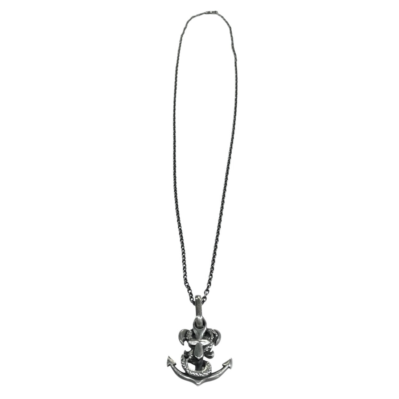 GOTHIC Yohji Yamamoto SILVER 950 SNAKE ANCHOR スネークアンカーシルバーネックレス ペンダント チェーン 百合 錨 蛇 HA-A30-920-1-03 定価63,800円