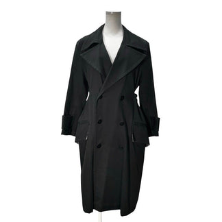 LIMI feu コットンサージダブルバックベルトロングコート ダブルブレスト ジャケット ブルゾン アウター Yohji Yamamoto リミフゥ ヨウジヤマモト レディース