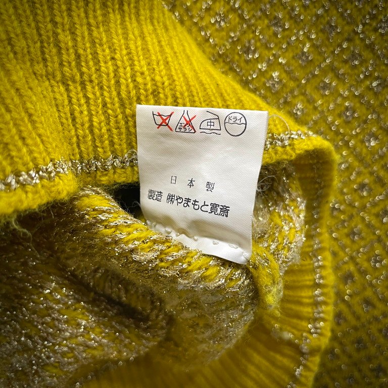 KANSAI YAMAMOTO フェルトパッチワークアートメタリックヤーン混紡ニットセーター Archive 70s 80s 山本寛斎 トップス メンズ レディース ユニセックス