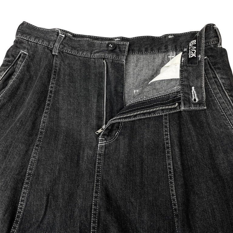 BLACK COMME des GARCONS ブラックデニムサルエルパンツ ドロップクロッチ ボトムス ブラック コムデギャルソン メンズ レディース ユニセックス