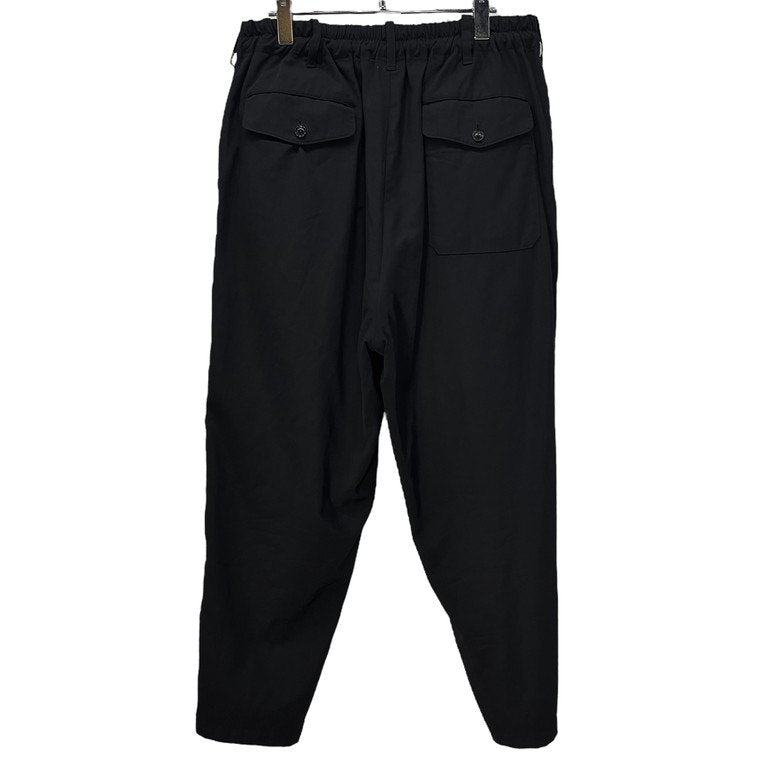 Yohji Yamamoto Pour Homme 17AW ウールギャバジンワイドテーパードイージーパンツ 膝あきゴムパンツ HK-P28-100 シワギャバ ボトムス 定価60,480円 ヨウジヤマモトプールオム メンズ