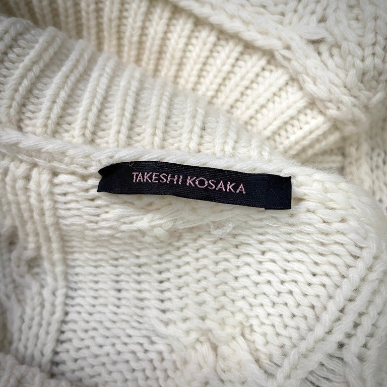 Y's TAKESHI KOSAKA ケーブル編みハイネックショートニットセーター フィッシャーマン トップス Yohji Yamamoto Femme ワイズ ヨウジヤマモトファム レディース