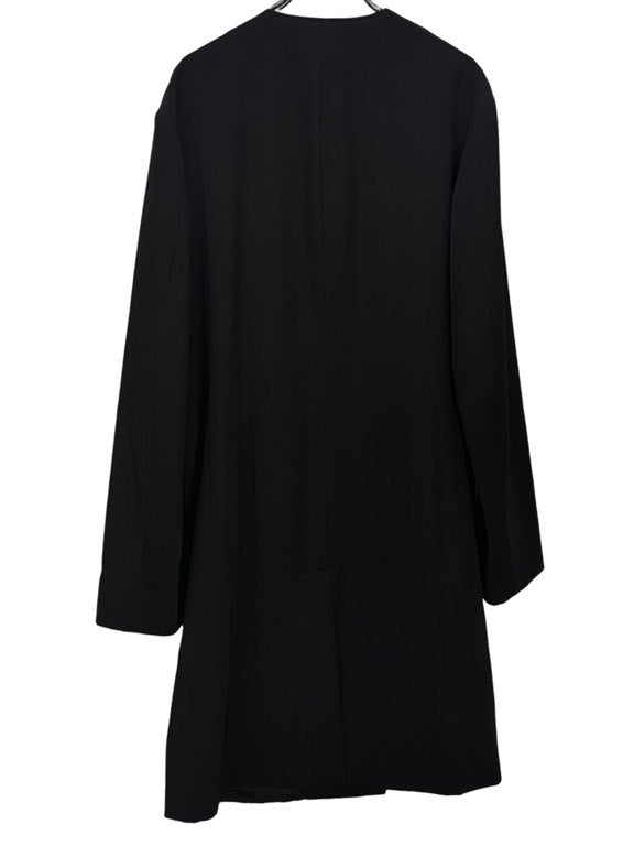 Yohji Yamamoto Pour Homme 21AW ウールギャバジン女優刺繍ノーカラーロングテーラードジャケット 02SS 復刻 Archive 名作 希少 ロゴ ブルゾン コート アウター ヨウジヤマモトプールオム メンズ