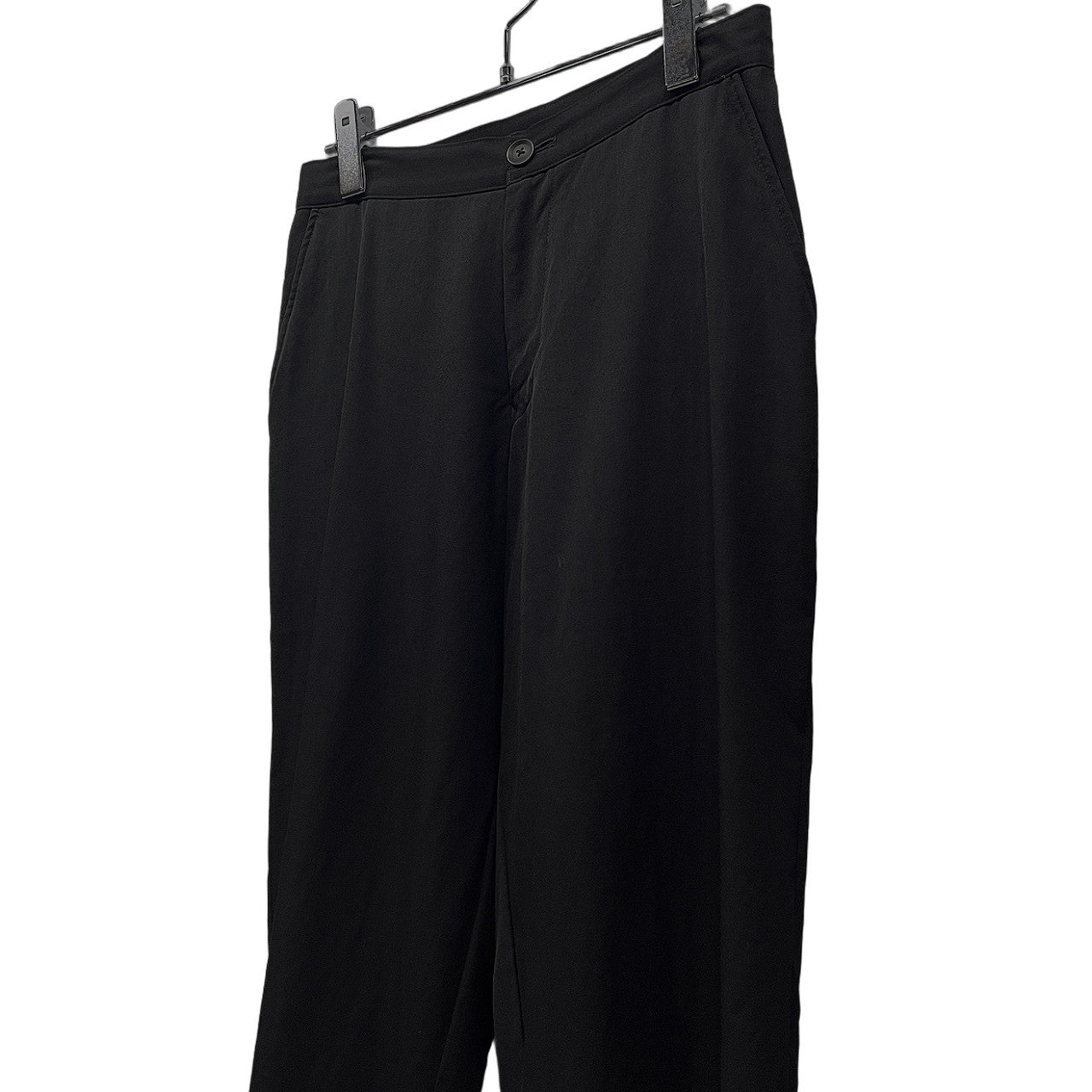 B Yohji Yamamoto 16AW ウールギャバジンサイドアジャスター裾ジップテーパードパンツ ボトムス ビー ヨウジヤマモト レディース