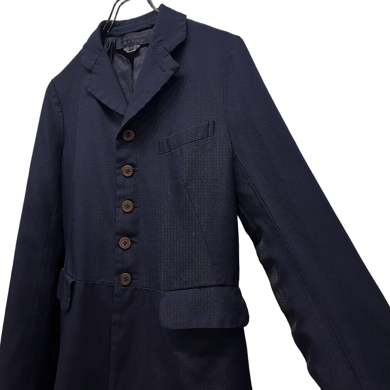 COMME des GARCONS COMME des GARCONS 15AW ポリエステル製品染めサイドラインテープデザイン5Bテーラードジャケット ブレザー ブルゾン コート アウター コムコム コムデギャルソン レディース
