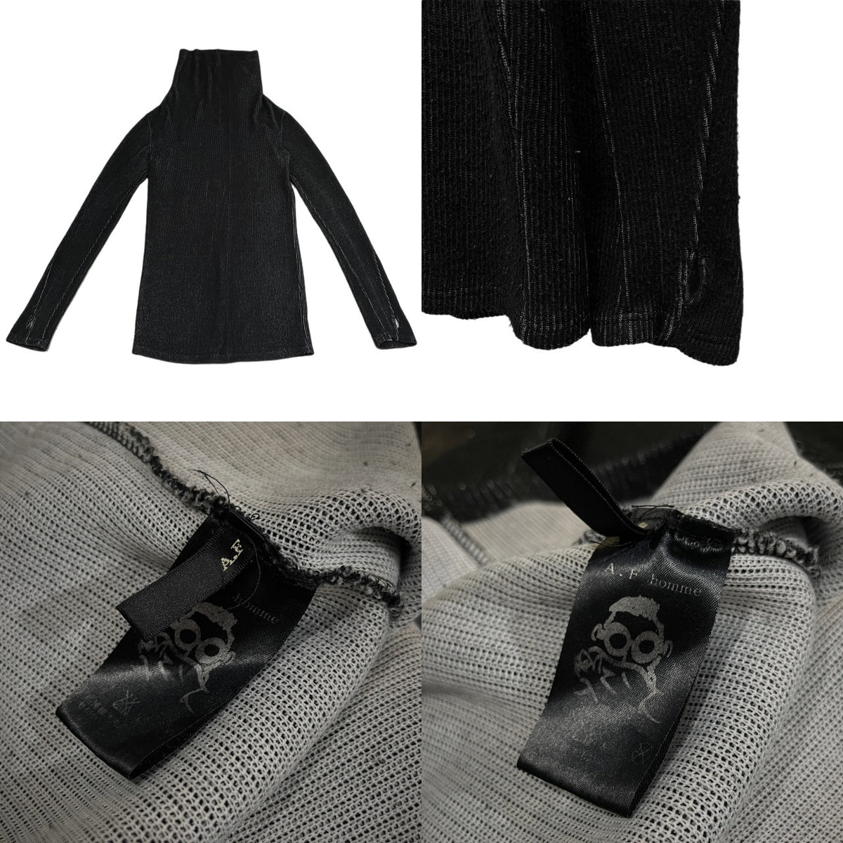 A.F ARTEFACT オーバーサイズハイネックサムホールニットセーター トップス A.F homme エーエフ アーティファクト メンズ