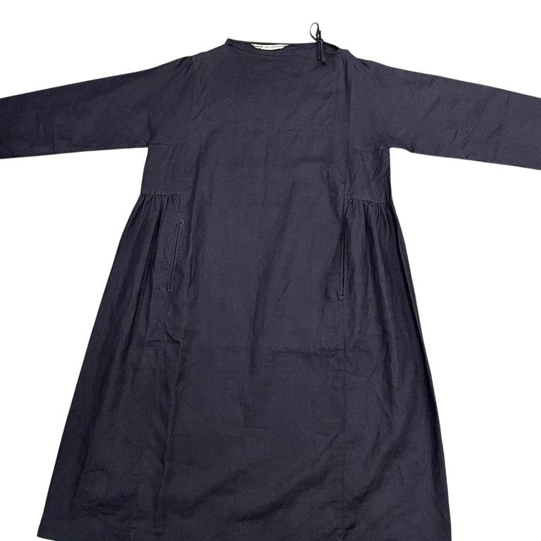 COMME des GARCONS リネンプルオーバーロングスモックワンピース シャツ ブラウス チュニック Archive 70s 初期 トップス コムデギャルソン レディース