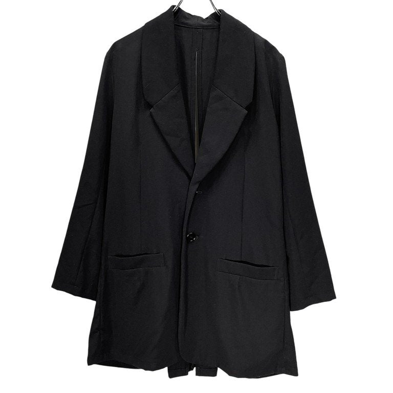 LIMI feu ウールギャバジンバックレースアップテーラードロングジャケット 編み上げ リミフゥ Yohji Yamamoto ヨウジヤマモト レディース