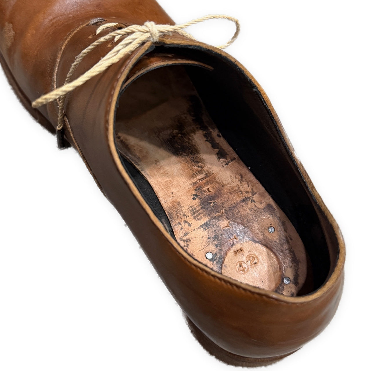 EMATYTE D20B DERBY SHOES NATURAL BROWN カーフレザーワンピースパターンダービーシューズ 短靴 一枚革 クツ 42 エマタイト メンズ
