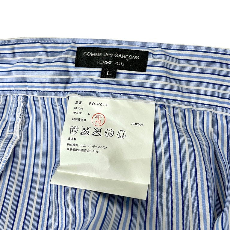 COMME des GARCONS HOMME PLUS 05SS ストライプコットンブロードレースアップシンチバックパンツ Archive Pink Panther ピンクパンサー期 ピンクのメガネ越しに見える世界 LOOK21 LOOK24 コムデギャルソンオムプリュス メンズ