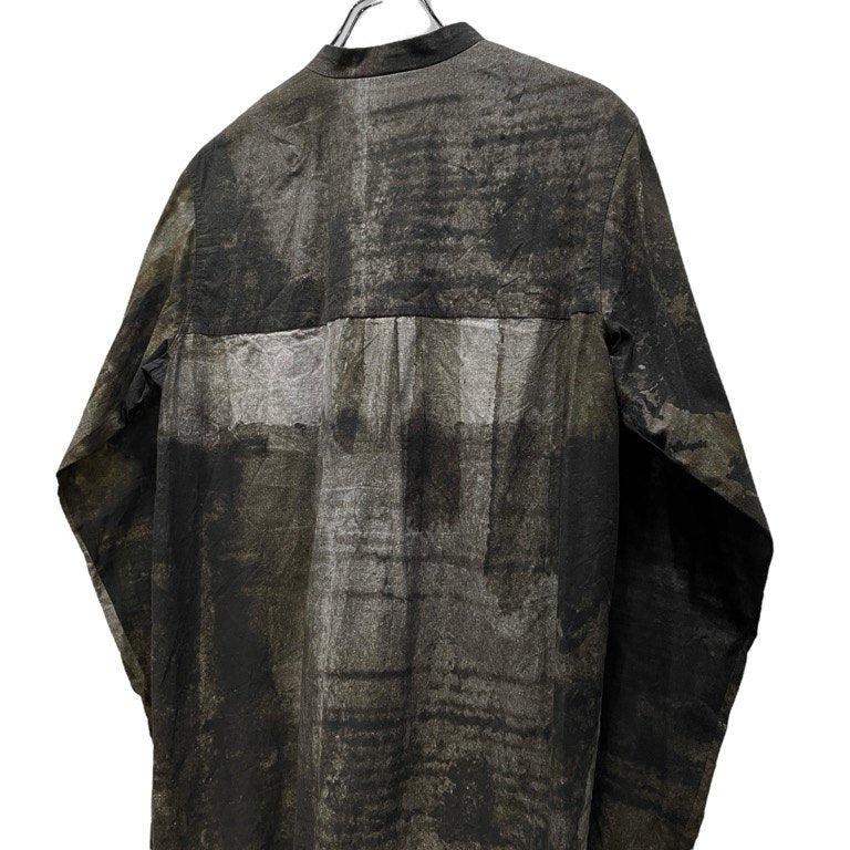 ROGGYKEI グラフィックプリントカットオフバンドカラーシャツ ブラウス トップス ノーカラー ロギーケイ メンズ レディース ユニセックス