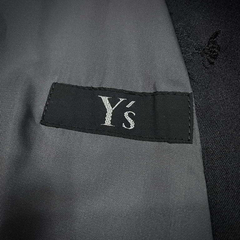 Y's Yohji Yamamoto フラワージャカードサテンマオカラーベスト ノースリーブ ジャケット 花 Archive 90s ヨウジヤマモトファム ワイズ レディース