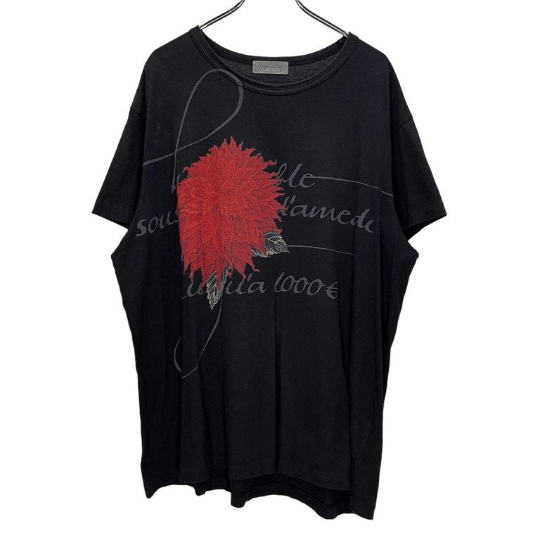 Yohji Yamamoto Pour Homme 22SS ダリアメッセージプリントカットソー Tシャツ Tee T-shirt 花 フラワー トップス 半袖 Archive ヨウジヤマモトプールオム メンズ