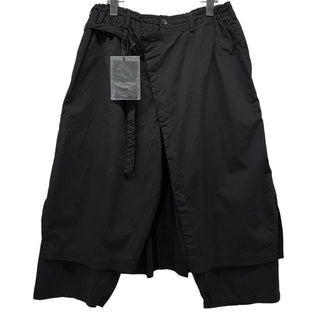 Yohji Yamamoto Pour Homme 19SS PA-製品染めPEタフタ A-ラップパンツシワ加工 ポリステルタフタ製品染め皺加工ラップパンツ クロップド ハーフ ボトムス 定価73,440円 ヨウジヤマモトプールオム メンズ