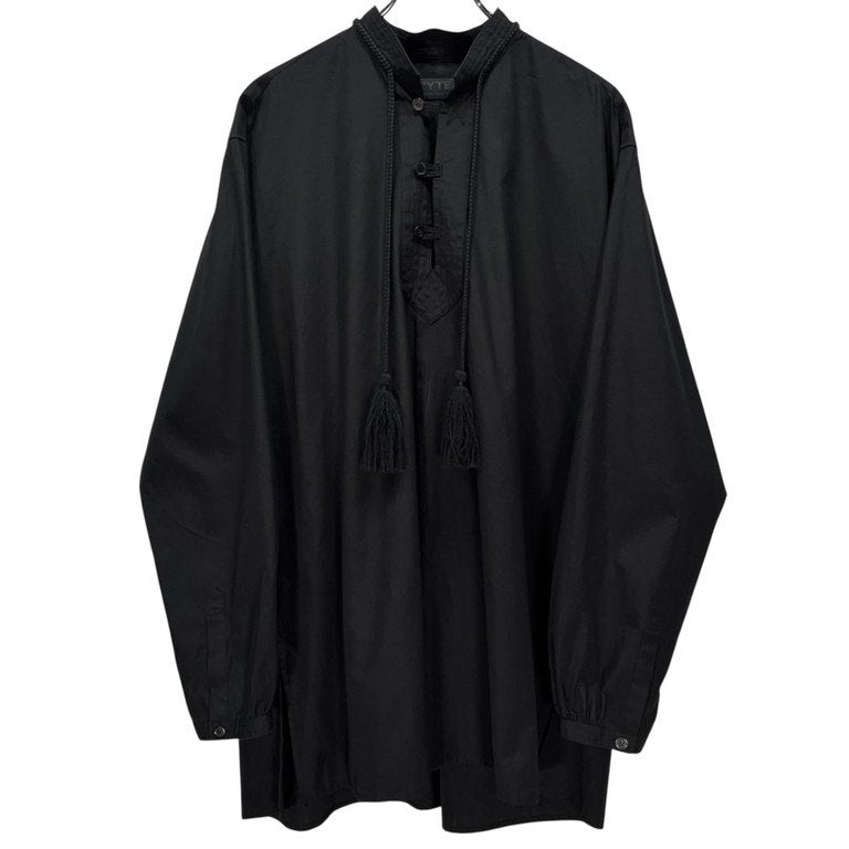 S'YTE Yohji Yamamoto 18AW BROAD COTTON TASSEL SHIRT コットンブロードフリンジタッセルスタンドカラープルオーバーシャツ ブラウス チュニック トップス サイト ヨウジヤマモト メンズ レディース ユニセックス