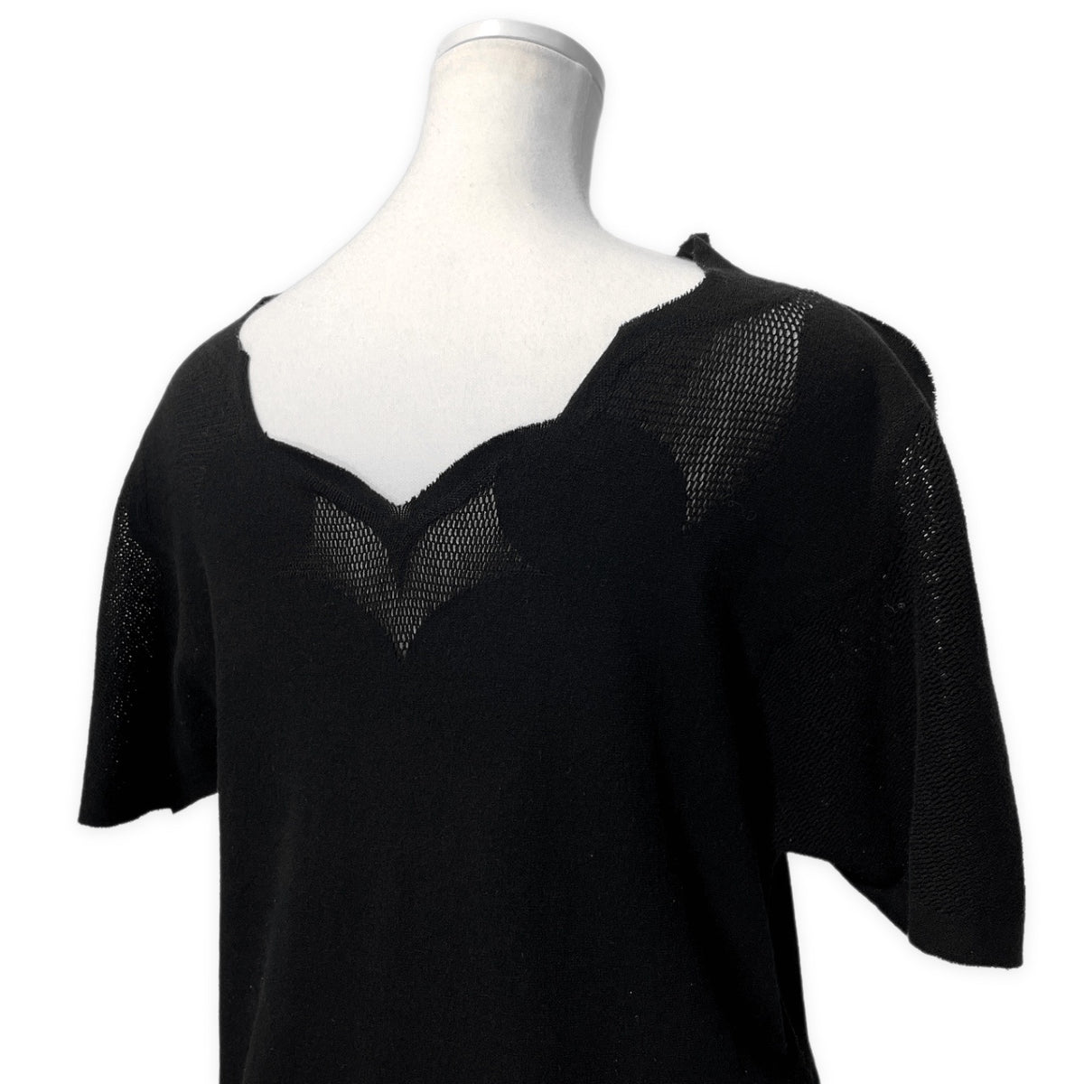 ISSEY MIYAKE FETE 立体デザイン透かし編みサマーニットトップス カットソー Tシャツ 半袖 レディース イッセイミヤケ