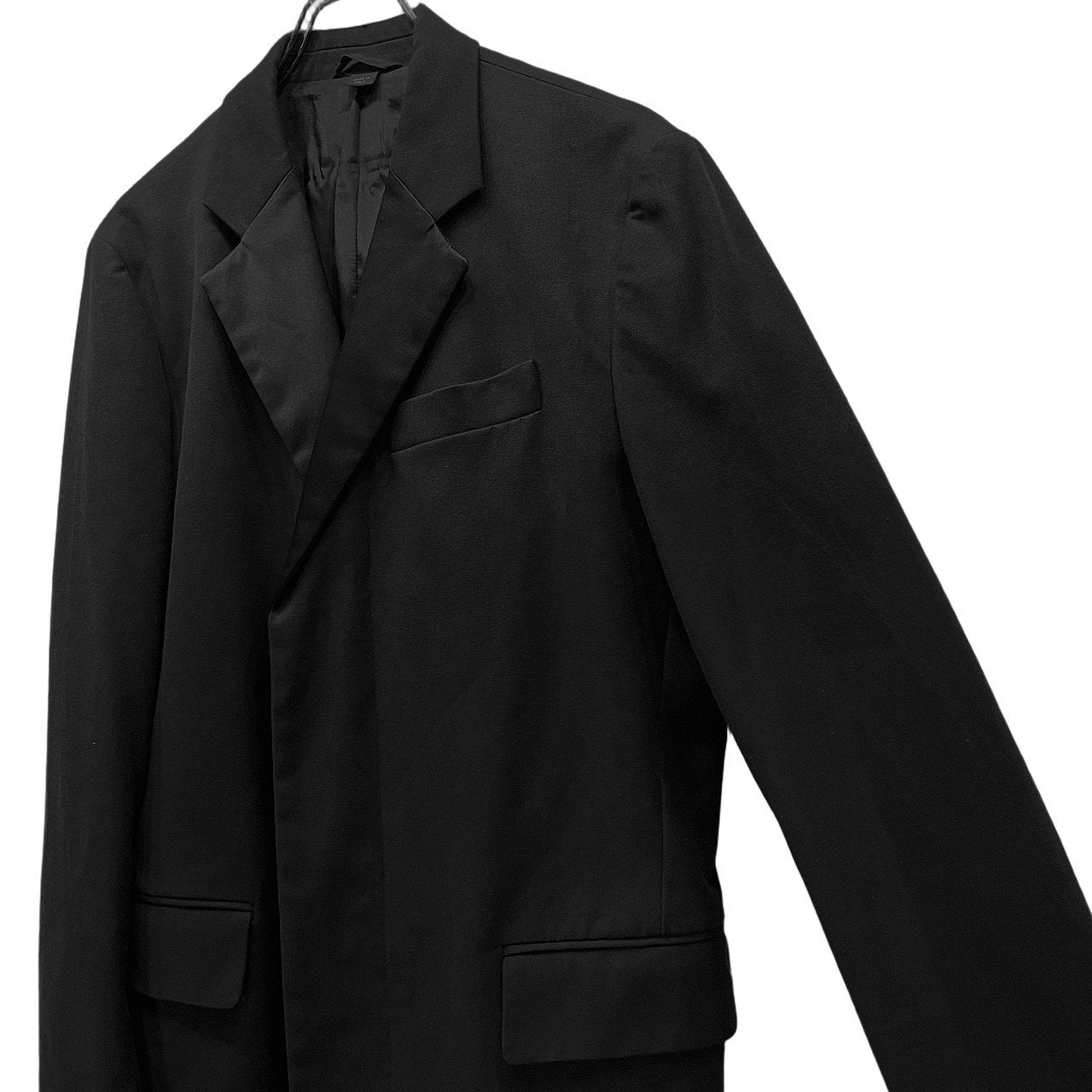 HELMUT LANG CHESTER COAT ラペルサテン切替比翼チェスターコート Archive 90s 00s フライフロント 本人期 黒タグ ジャケット ブルゾン アウター ヘルムートラング メンズ