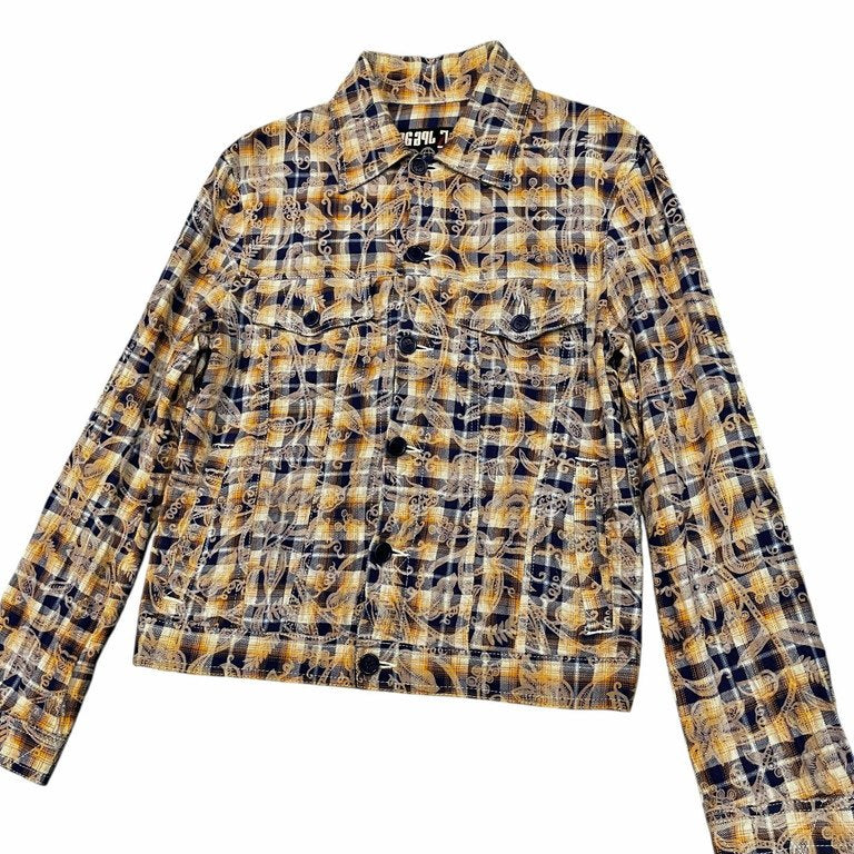 Jean Paul GAULTIER PARIS 04SS ボタニカルプリントフランネルチェックトラッカージャケット Archive 90s 00s JPG 総柄 ジャンポールゴルチエ メンズ