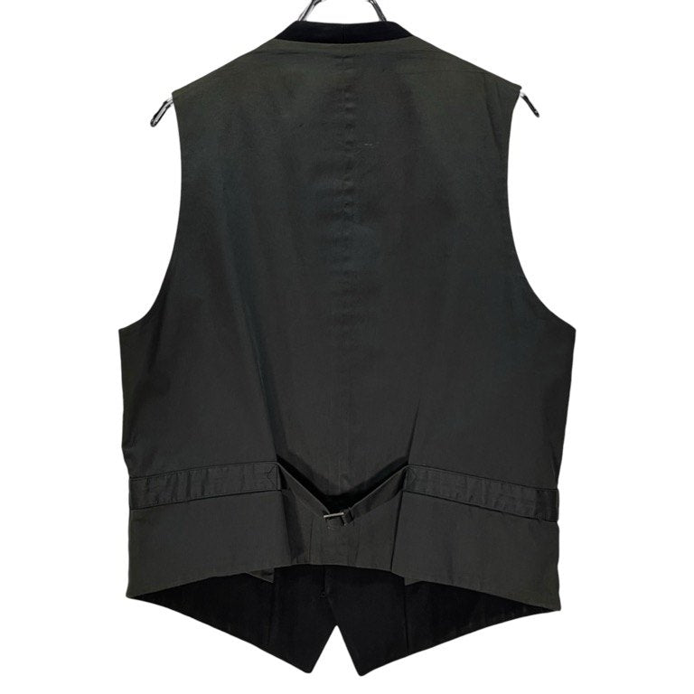 Y's for men ウールギャバジン針刺しシンチバック傷刺繍ベスト Archive 90s 名作 キズ ノースリーブ ジャケット トップス アウター Yohji Yamamoto Pour Homme ヨウジヤマモトプールオム ワイズフォーメン メンズ