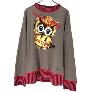 Vivienne Westwood MAN 20AW ENDANGERED SPECIES OWL SWEAT SHIRT フクロウプリントリブ切替スウェットシャツ トップス