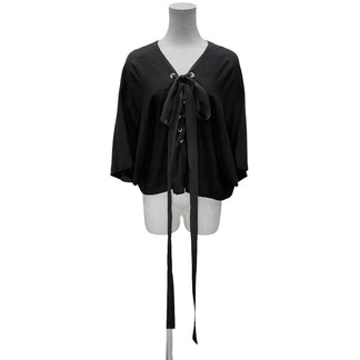LIMI feu 16SS レーヨンキュプラレースアップドルマンブラウス トップス シャツ Yohji Yamamoto Femme リミフゥ ヨウジヤマモト レディース
