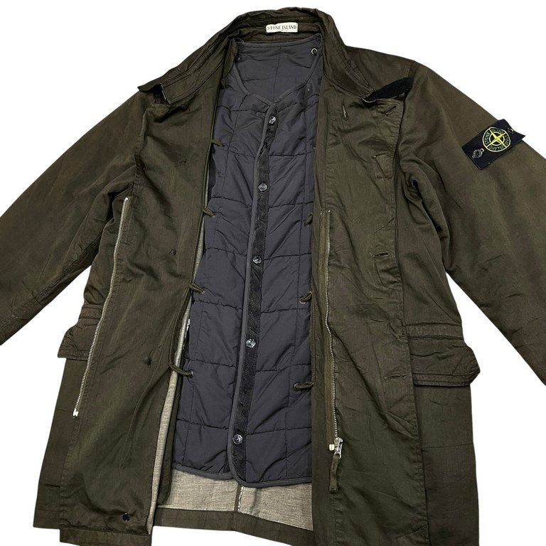 STONE ISLAND 03AW RASO GOMMATO コーティングコットンキルティングライナーコート ジャケット Archive 00s ブルゾン アウター Paul Harvey ポールハーヴェイ Massimo Osti ストーンアイランド メンズ