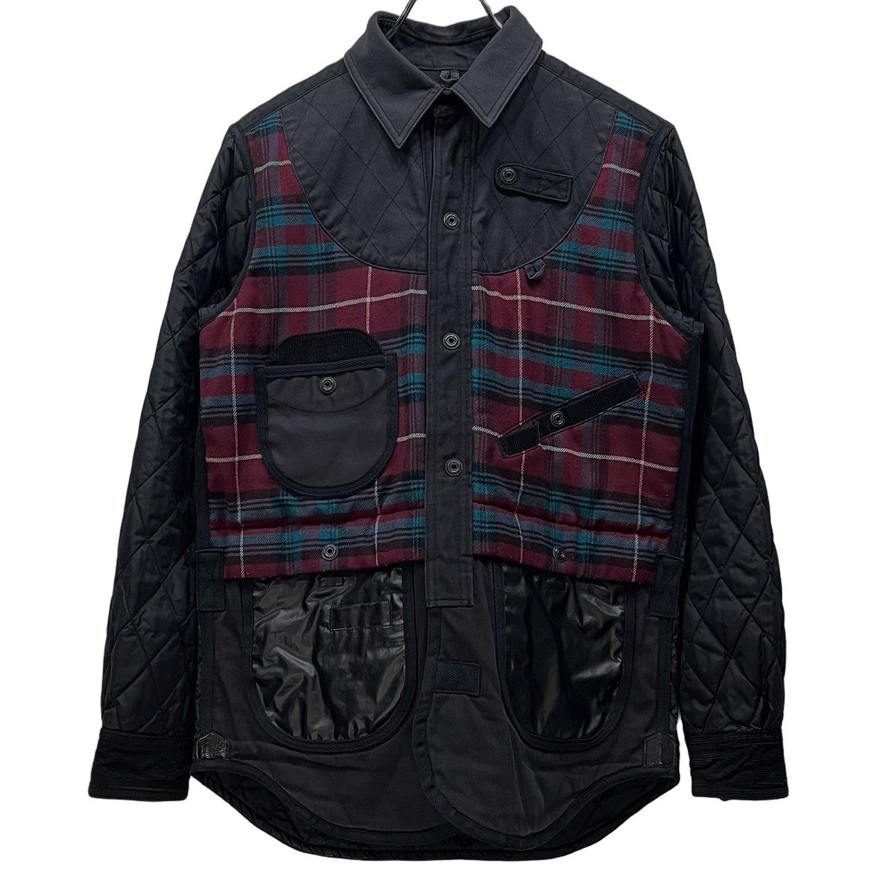 JUNYA WATANABE COMME des GARCONS MAN 14AW ナイロンコットンキルティング中綿リバーシブルハンティングジャケット ブルゾン コート アウター Archive ジュンヤワタナベ コムデギャルソン マン メンズ